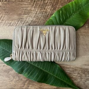 Prada Ruched Leather Wallet